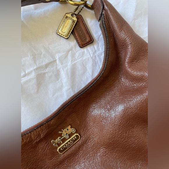 Coach Madison Hailey 14304 Brown Camel Caramel Leather Shoulder Satchel - Picture 2 of 11